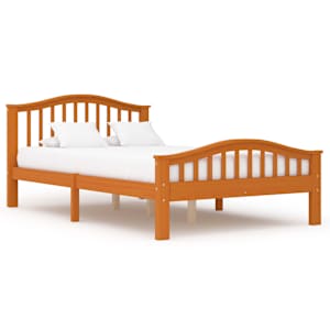 vidaXL Lovos rėmas su 2 stalčiais, medaus rudas, 120x200cm, pušis