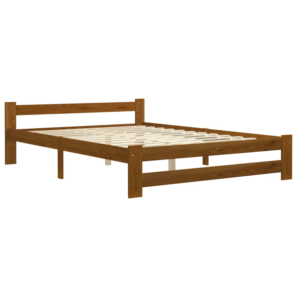 

vidaXL Bedframe met 2 lades massief grenenhout honingbruin 160x200 cm