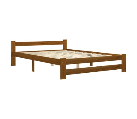 vidaXL Bed Frame with 2 Drawers Honey Brown Solid Pinewood 160x200 cm