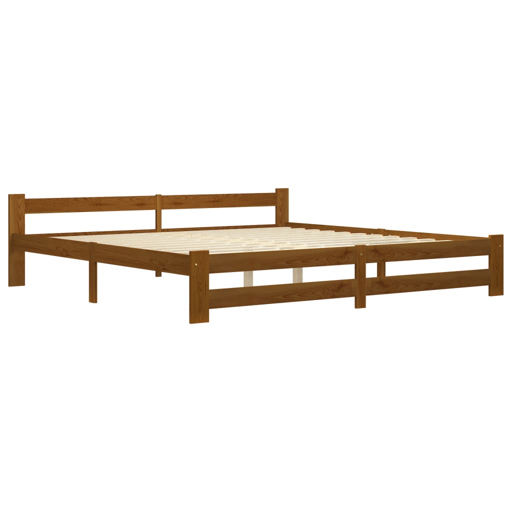 

vidaXL Bedframe met 2 lades massief grenenhout honingbruin 200x200 cm