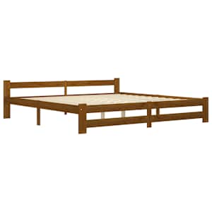 vidaXL Sengeramme med 2 skuffer honningbrun heltre furu 200x200 cm