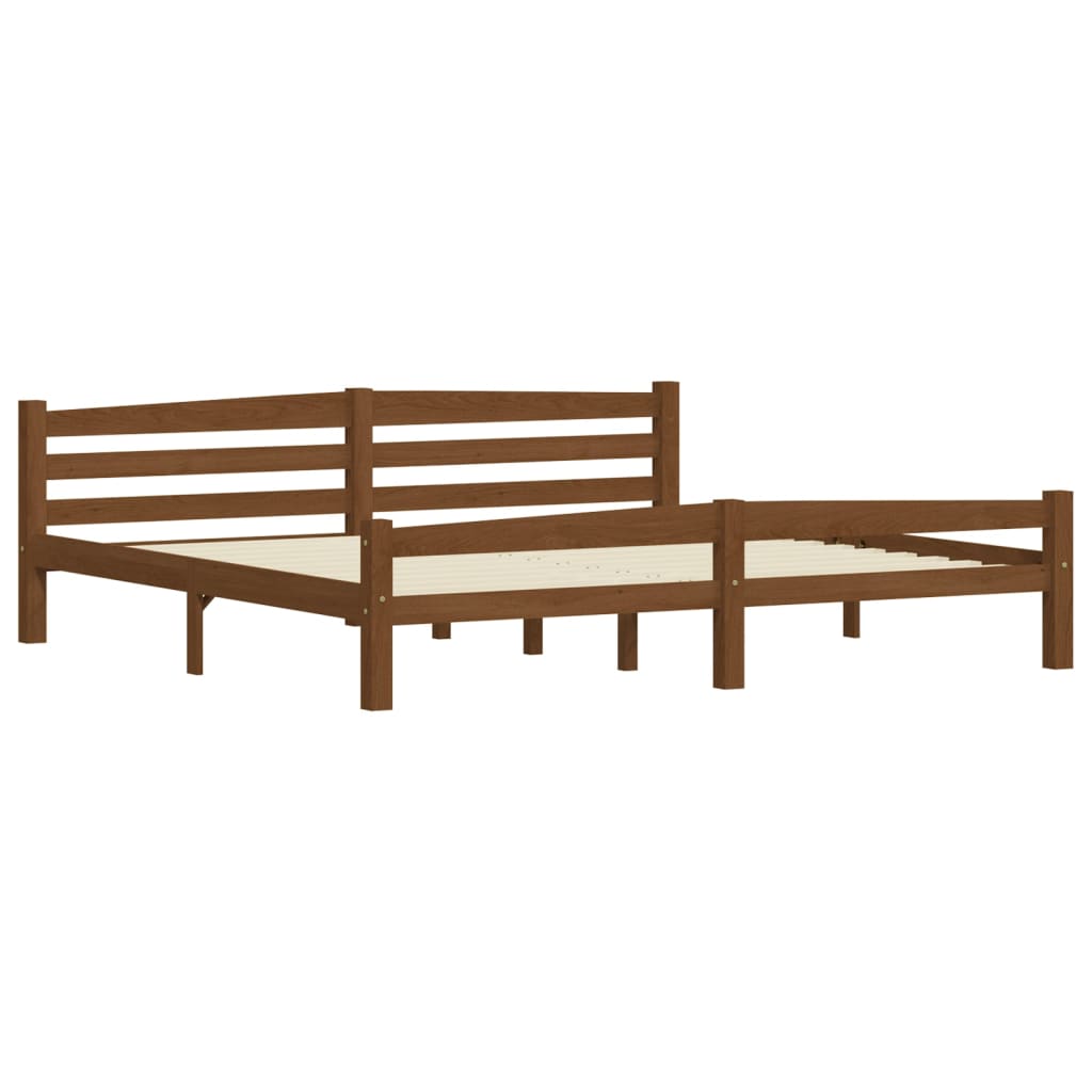 

vidaXL Bedframe met 2 lades massief grenenhout honingbruin 200x200 cm