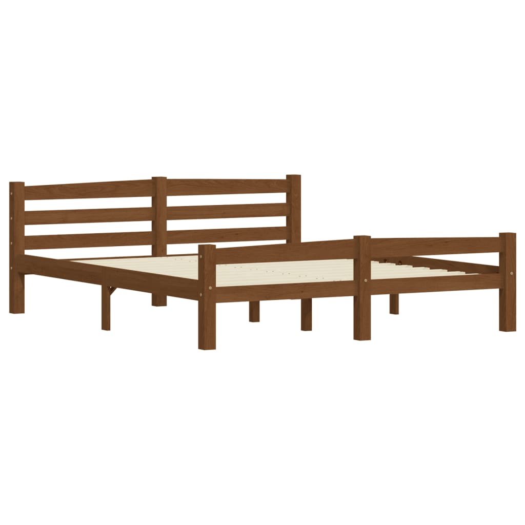 

vidaXL Bedframe met 4 lades massief grenenhout honingbruin 160x200 cm