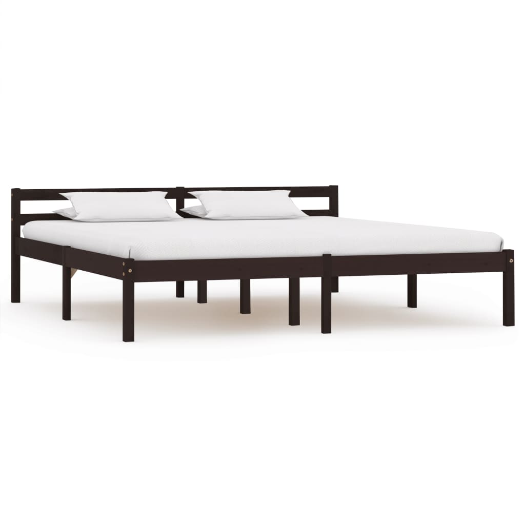 

vidaXL Bedframe met 4 lades massief grenenhout donkerbruin 160x200 cm