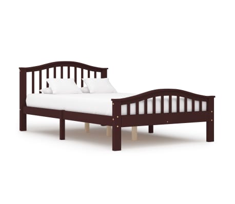 vidaXL Lovos rėmas su 2 stalčiais, tamsiai rudas, 120x200cm, pu&scaron;is