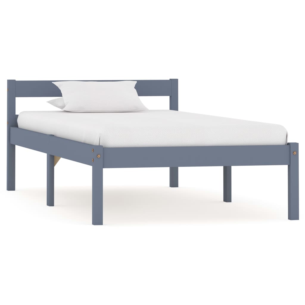 

vidaXL Bedframe met 2 lades massief grenenhout grijs 100x200 cm