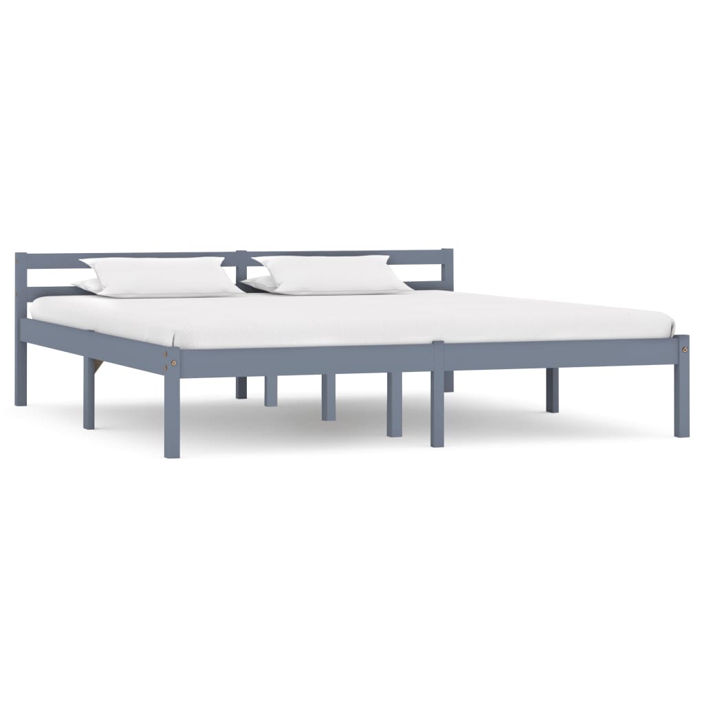 

vidaXL Bedframe met 2 lades massief grenenhout grijs 160x200 cm