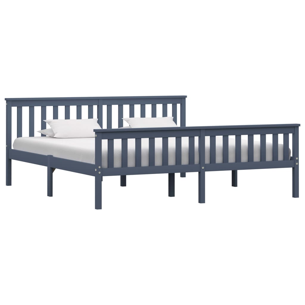 

vidaXL Bedframe met 2 lades massief grenenhout grijs 180x200 cm