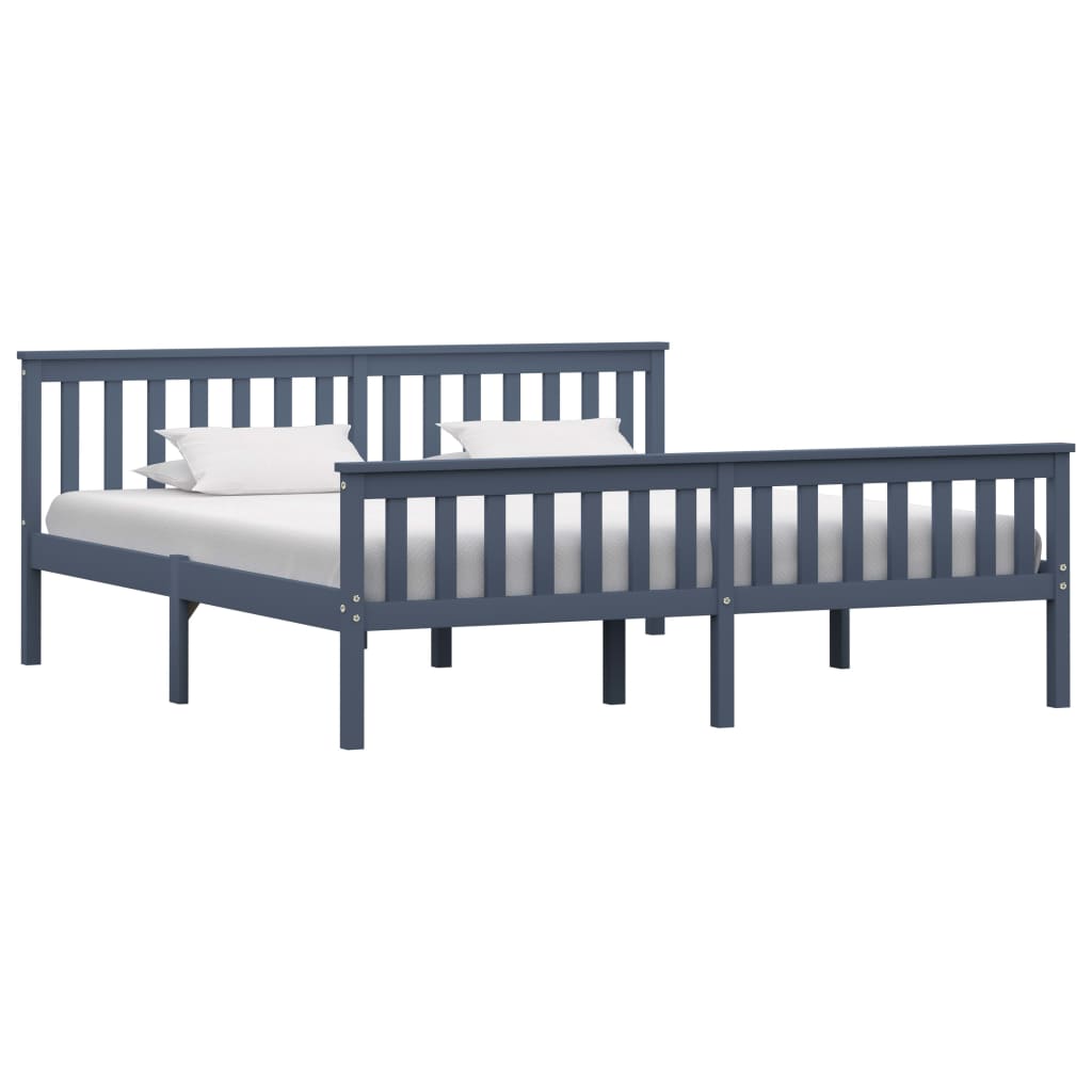 

vidaXL Bedframe met 4 lades massief grenenhout grijs 180x200 cm