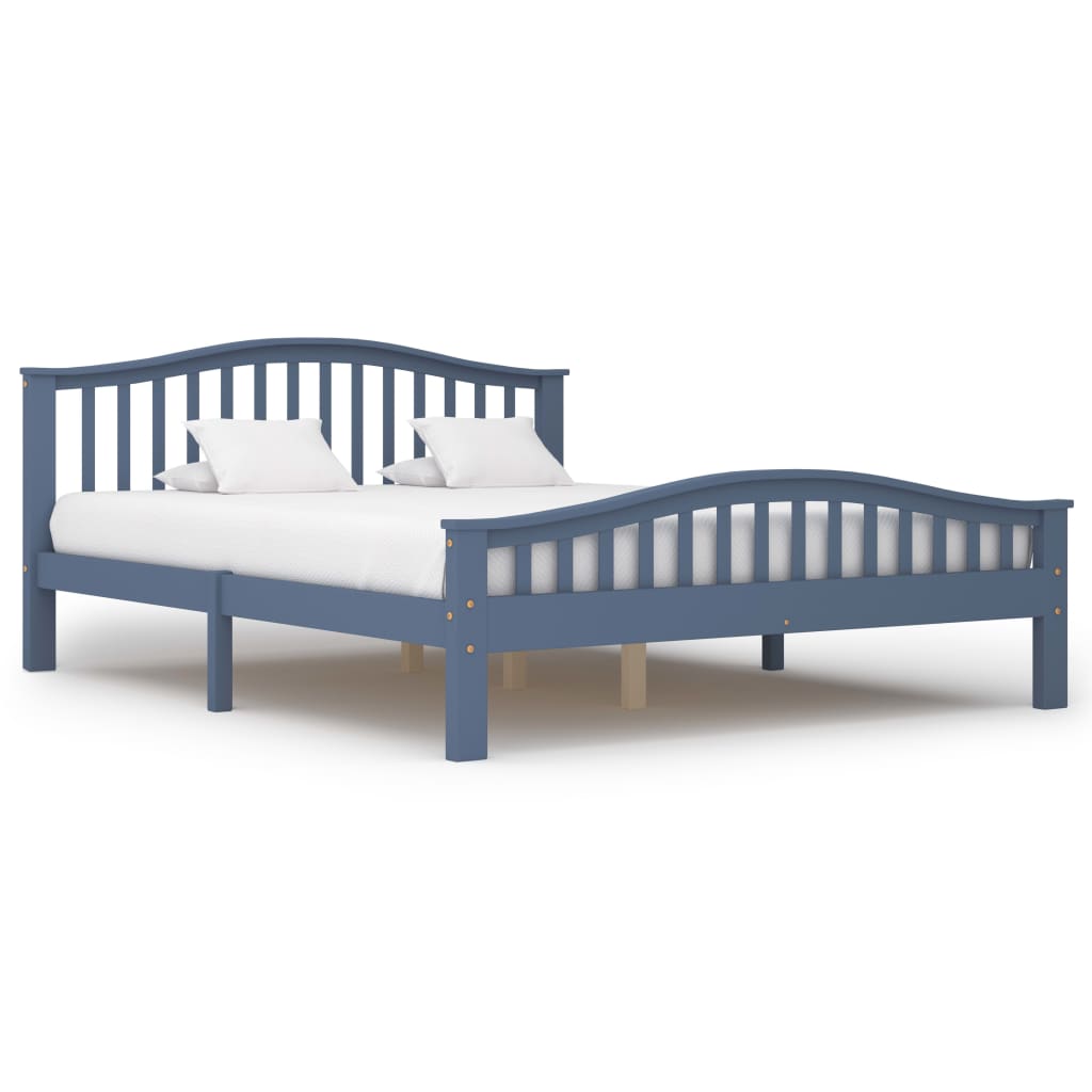 

vidaXL Bedframe met 2 lades massief grenenhout grijs 160x200 cm