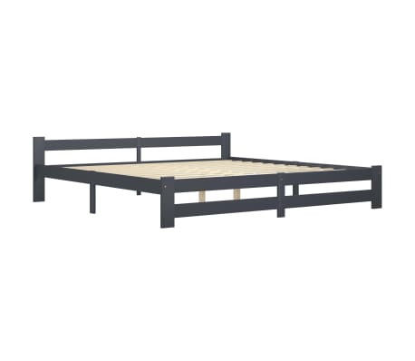 vidaXL Bedframe met 4 lades massief grenenhout donkergrijs 200x200 cm