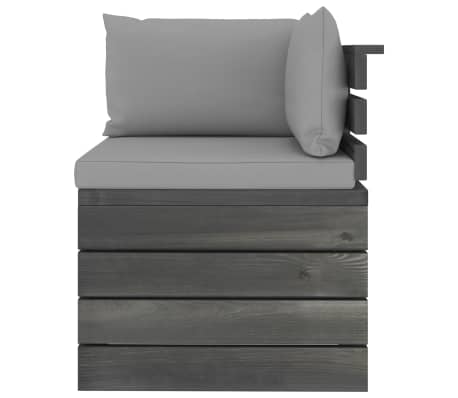 vidaXL Garden Pallet Corner Sofa with Cushions Pinewood