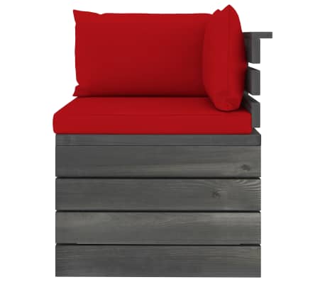 vidaXL Sof&aacute; de canto em paletes p/ jardim com almofad&otilde;es pinho