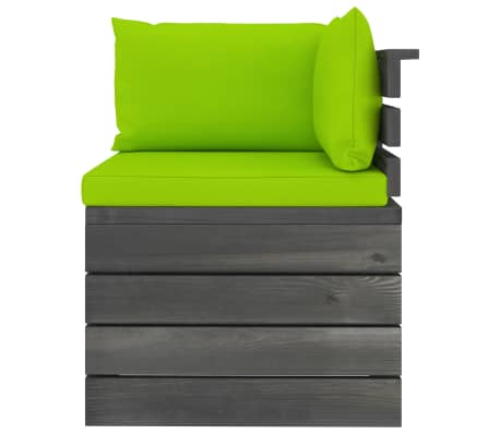 vidaXL Garden Pallet Corner Sofa with Cushions Pinewood