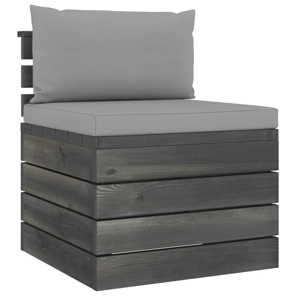 vidaXL 2-delige Loungeset met kussens pallet massief grenenhout afbeelding