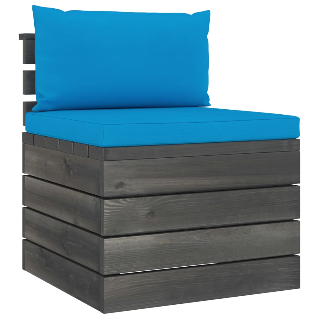 

vidaXL 2-delige Loungeset met kussens pallet massief grenenhout