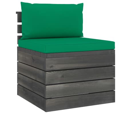 vidaXL Salon palette de jardin 2 pcs avec coussins Bois de pin massif