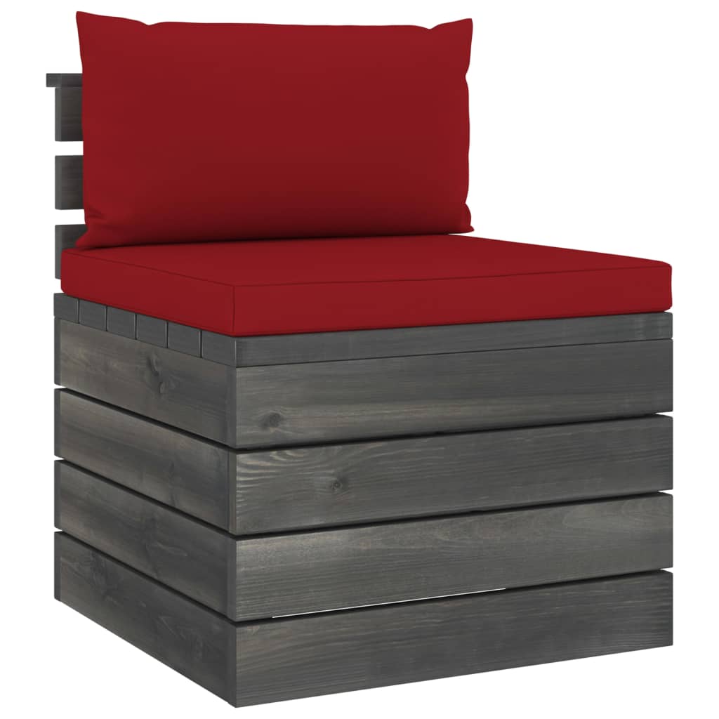 vidaXL 2-delige Loungeset met kussens pallet massief grenenhout afbeelding