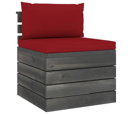 vidaXL 2-delige Loungeset met kussens pallet massief grenenhout