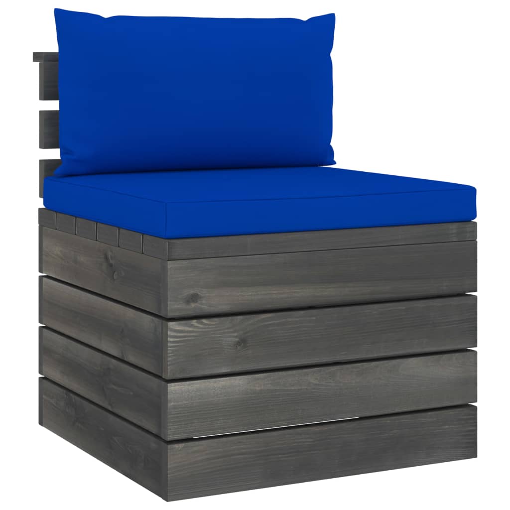 

vidaXL 2-delige Loungeset met kussens pallet massief grenenhout