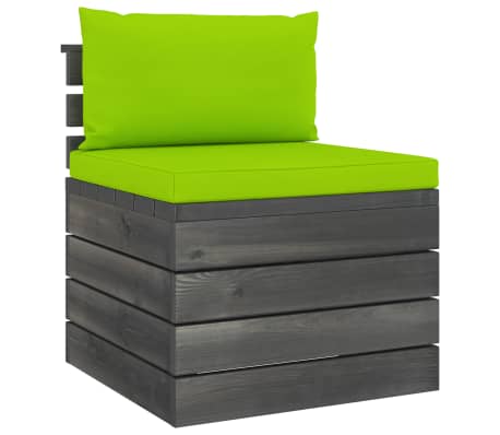 vidaXL Salon palette de jardin 2 pcs avec coussins Bois de pin massif