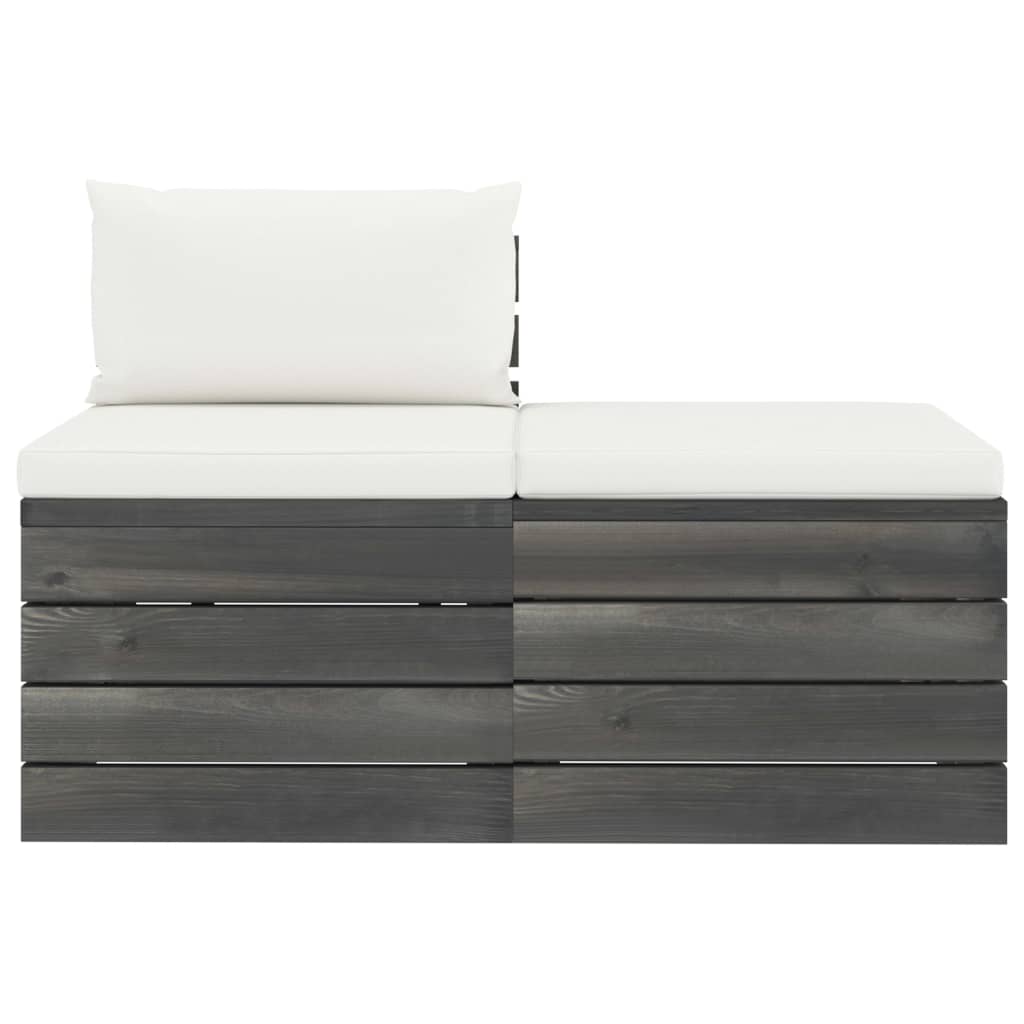 

vidaXL 2-delige Loungeset met kussens pallet massief grenenhout