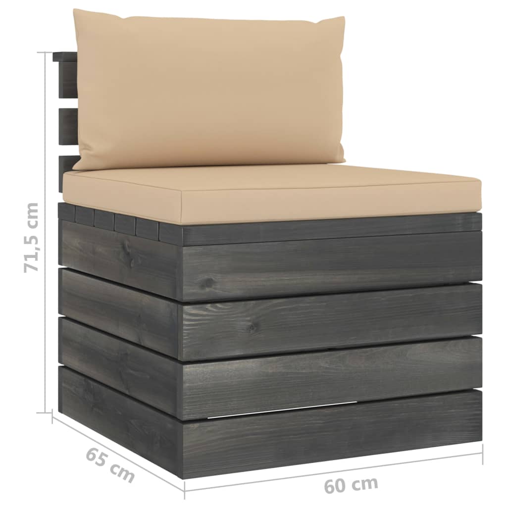 2-delige Loungeset met kussens pallet massief grenenhout image 13