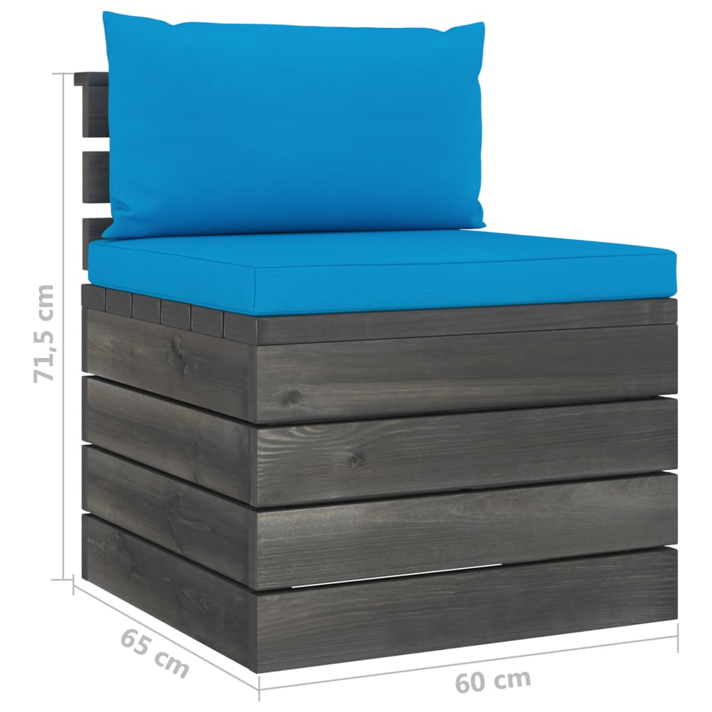2-delige Loungeset met kussens pallet massief grenenhout image 14