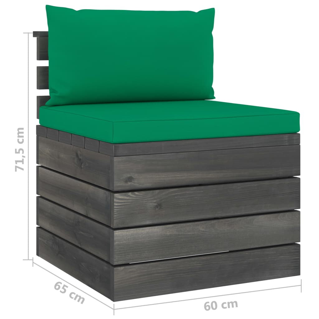 2-delige Loungeset met kussens pallet massief grenenhout image 13