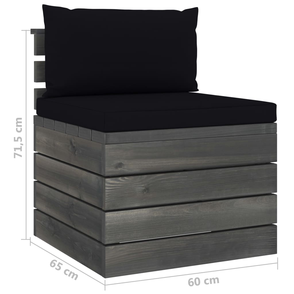 2-delige Loungeset met kussens pallet massief grenenhout image 13