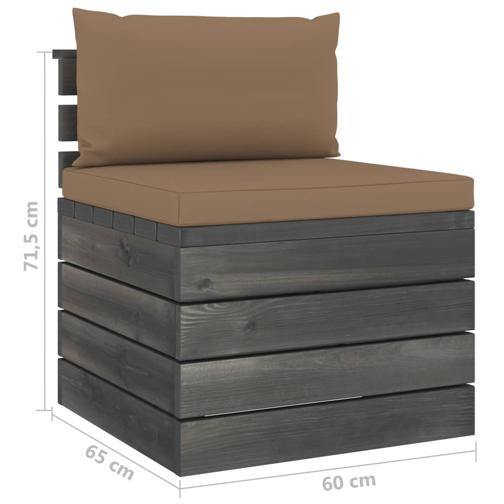 2-delige Loungeset met kussens pallet massief grenenhout image 13