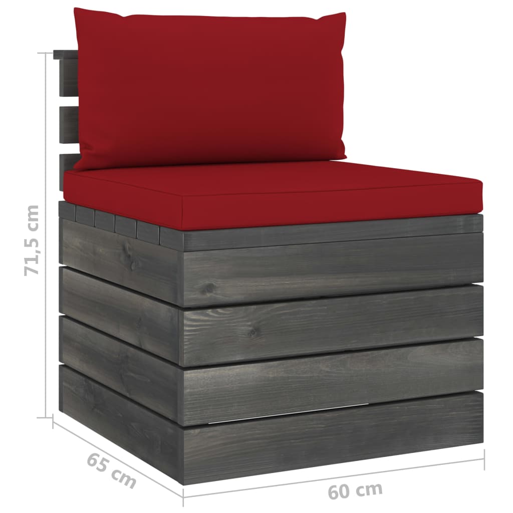 2-delige Loungeset met kussens pallet massief grenenhout image 13