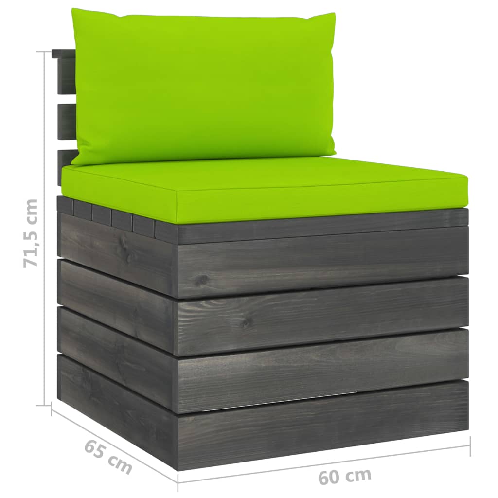 2-delige Loungeset met kussens pallet massief grenenhout image 13