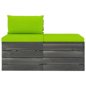 vidaXL Sodo komplektas i&scaron; palečių su pagalvėlėmis, 2 dalių, pu&scaron;is