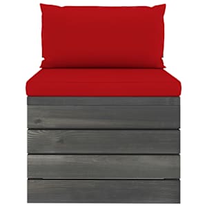 vidaXL Garten-Paletten-Mittelsofa mit Kissen Kiefernholz