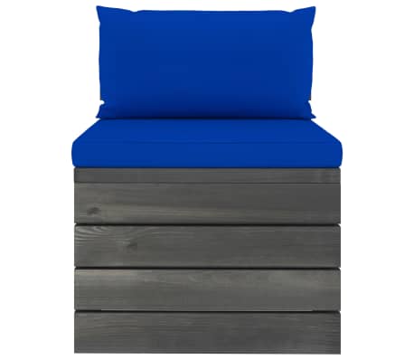 vidaXL Vrtni kavč iz palet srednji z blazinami borovina