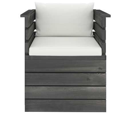 vidaXL Fauteuil de jardin avec coussins Bois de pin