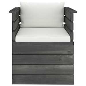 vidaXL Fauteuil de jardin avec coussins Bois de pin