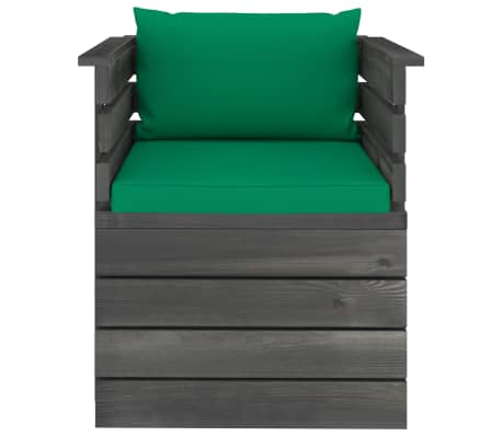 vidaXL Vrtna fotelja od borovine s jastucima