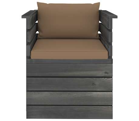 vidaXL Poltrona da Giardino con Cuscini in Legno di Pino