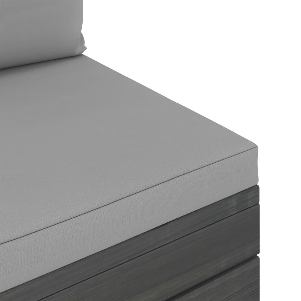 Градински палетен лаундж комплект 4 части възглавници бор масив