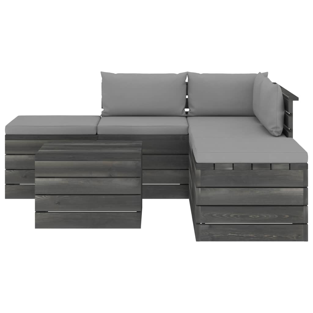 

vidaXL 6-delige Loungeset met kussens pallet massief grenenhout