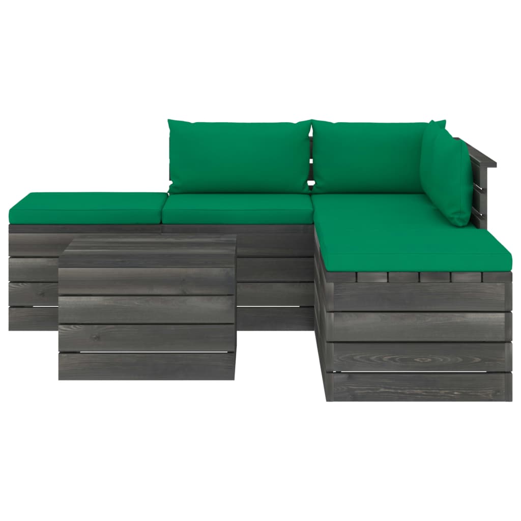 

vidaXL 6-delige Loungeset met kussens pallet massief grenenhout