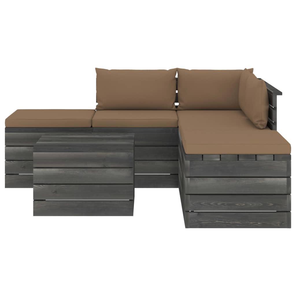 

vidaXL 6-delige Loungeset met kussens pallet massief grenenhout