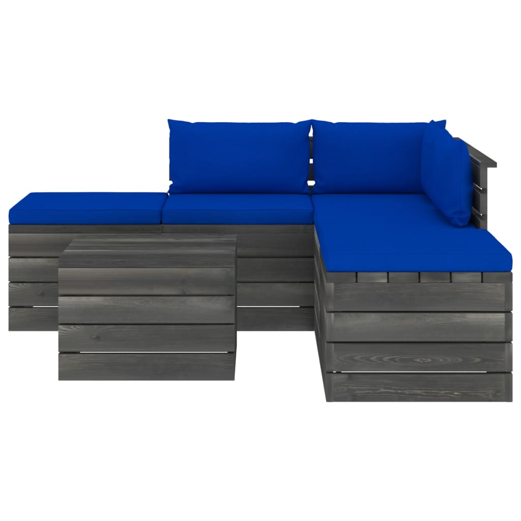 

vidaXL 6-delige Loungeset met kussens pallet massief grenenhout