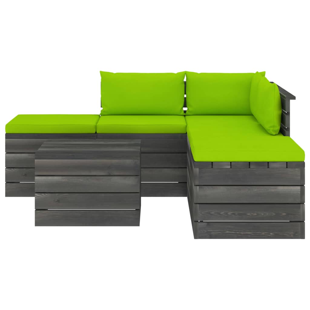

vidaXL 6-delige Loungeset met kussens pallet massief grenenhout
