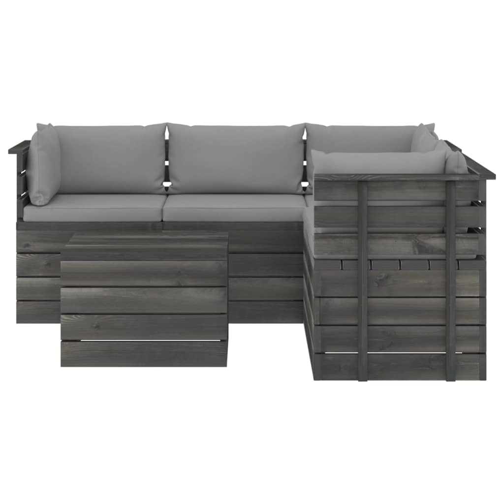 

vidaXL 6-delige Loungeset met kussens pallet massief grenenhout