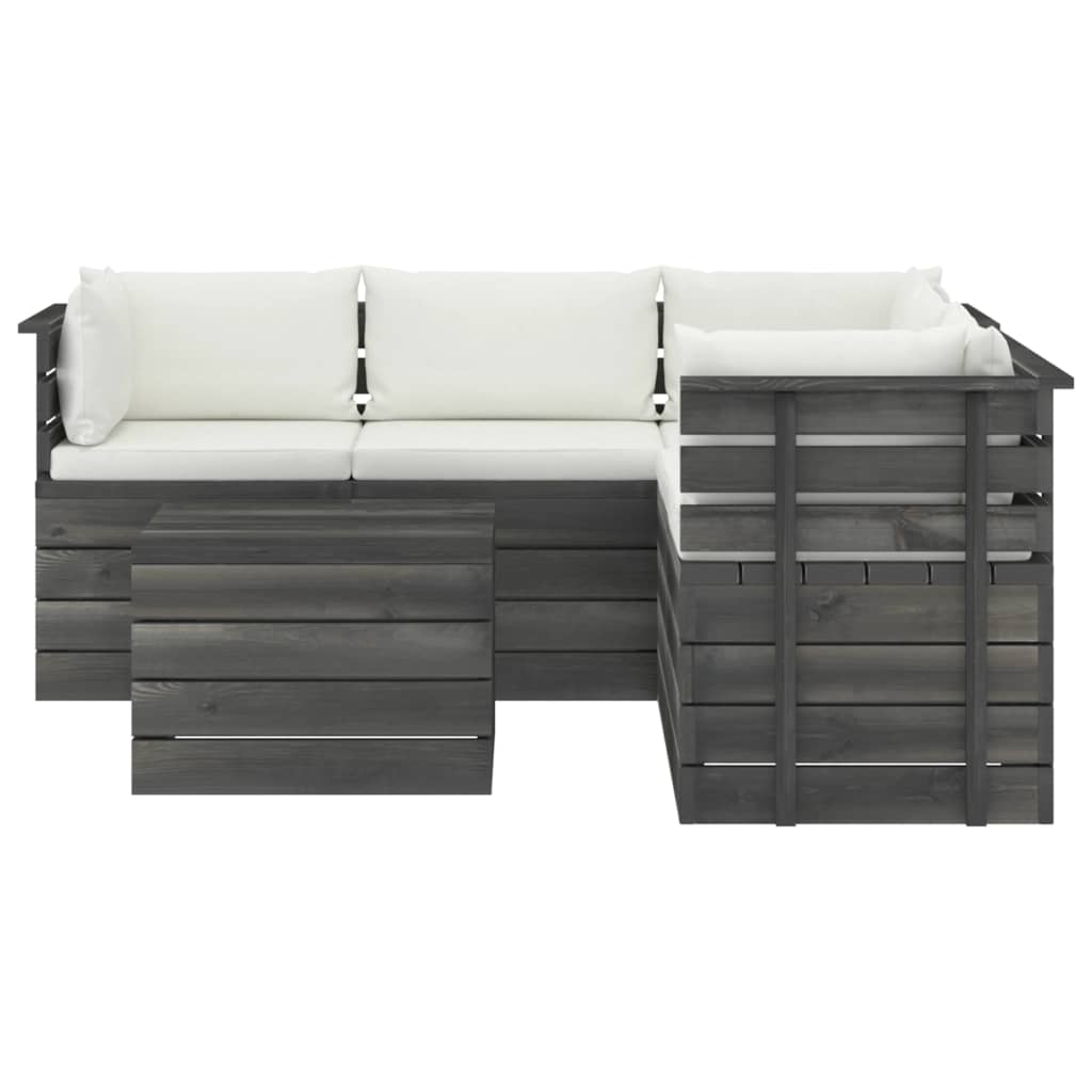 

vidaXL 6-delige Loungeset met kussens pallet massief grenenhout