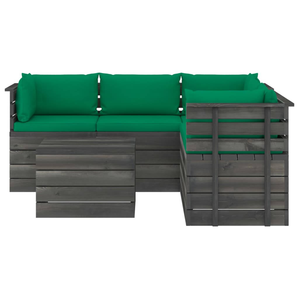 

vidaXL 6-delige Loungeset met kussens pallet massief grenenhout