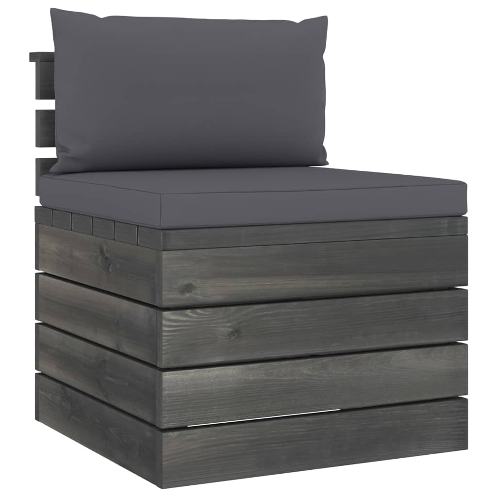 Set mobilier grădină din paleți cu perne, 7 piese, lemn molid